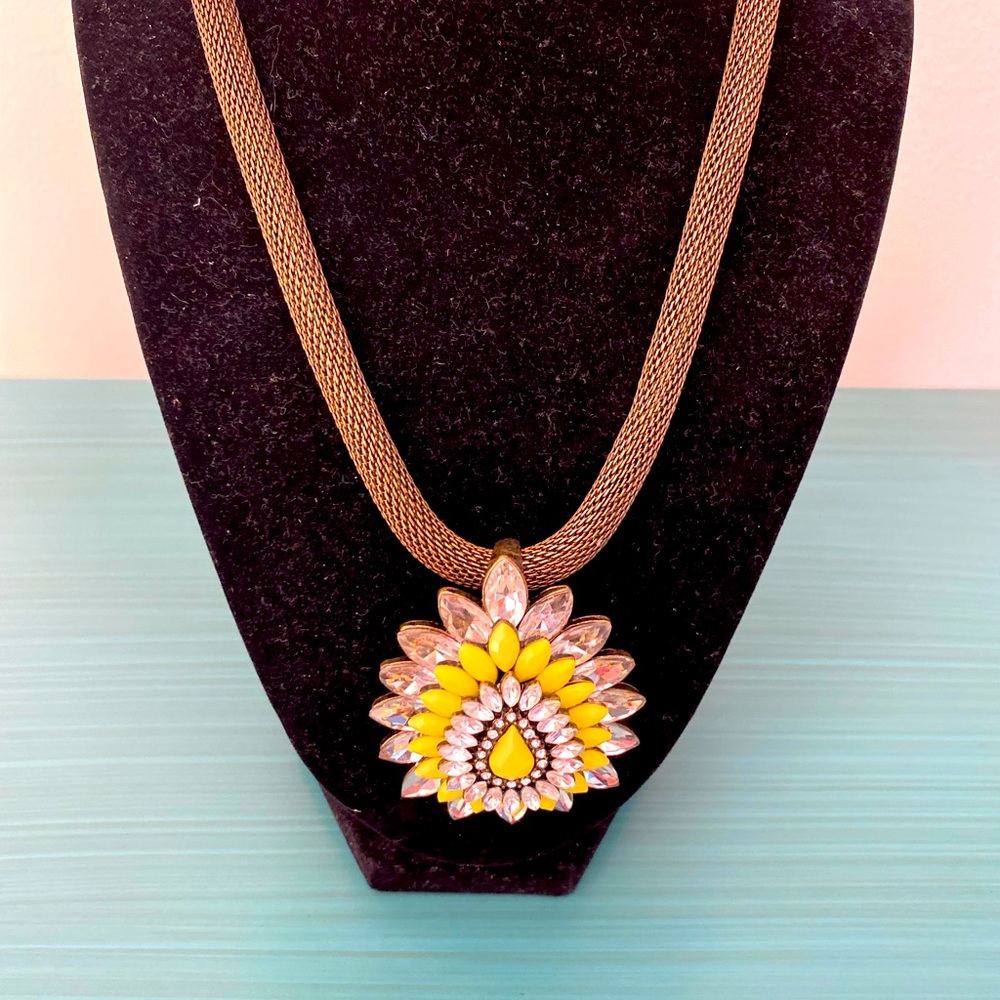 Bright Chartreuse Statement Necklace - image 1